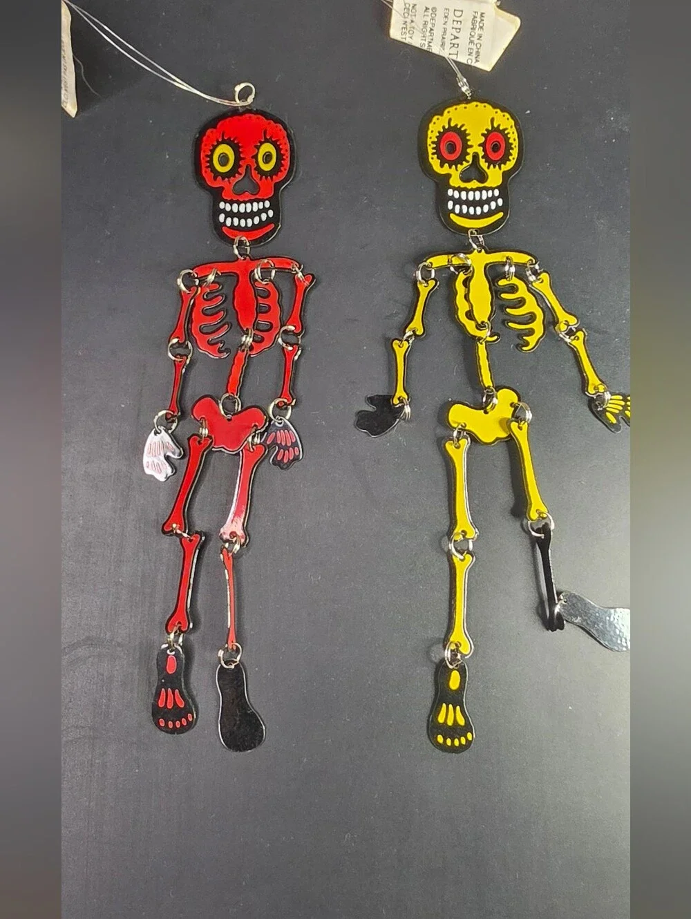 Vintage Dept 56 articulated Skeletons Set Of 2
